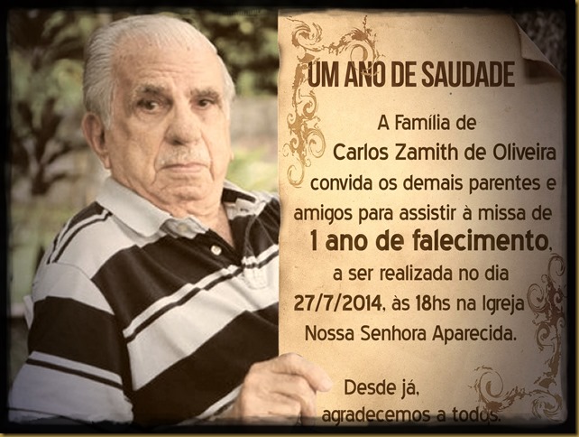 Carlos Zamith - 1 ano de saudade